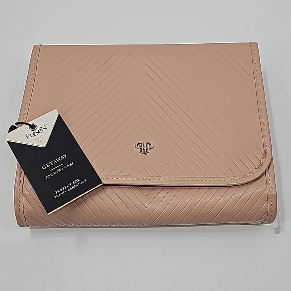 PurseN‎ Getaway Hanging Toiletry Case with Pouch in Petal Rose Color